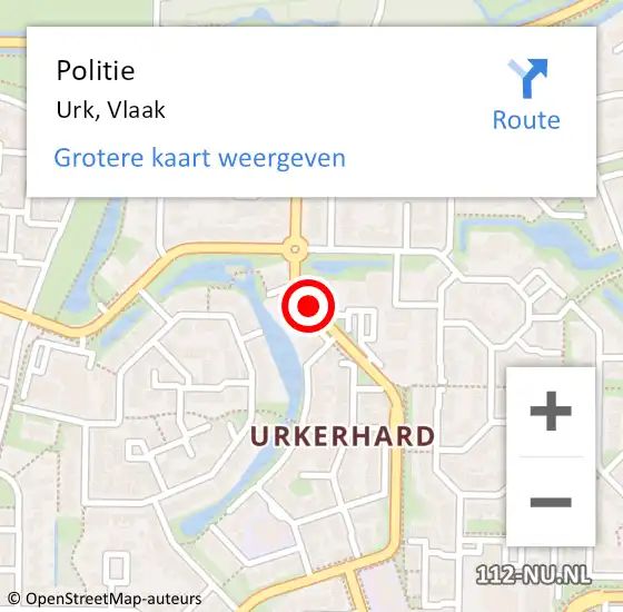 Locatie op kaart van de 112 melding: Politie Urk, Vlaak op 3 april 2021 14:54
