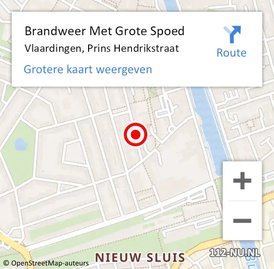 Locatie op kaart van de 112 melding: Brandweer Met Grote Spoed Naar Vlaardingen, Prins Hendrikstraat op 3 april 2021 17:18