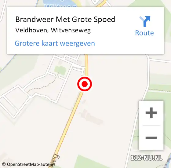 Locatie op kaart van de 112 melding: Brandweer Met Grote Spoed Naar Veldhoven, Witvenseweg op 4 april 2021 17:35