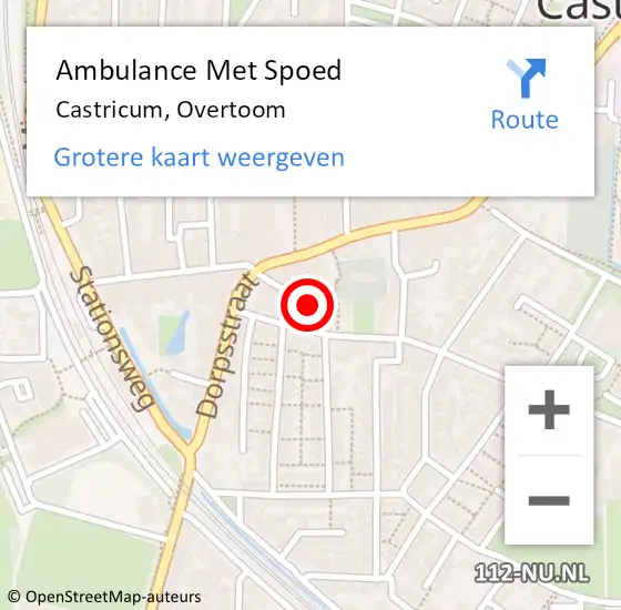 Locatie op kaart van de 112 melding: Ambulance Met Spoed Naar Castricum, Overtoom op 5 april 2021 10:02