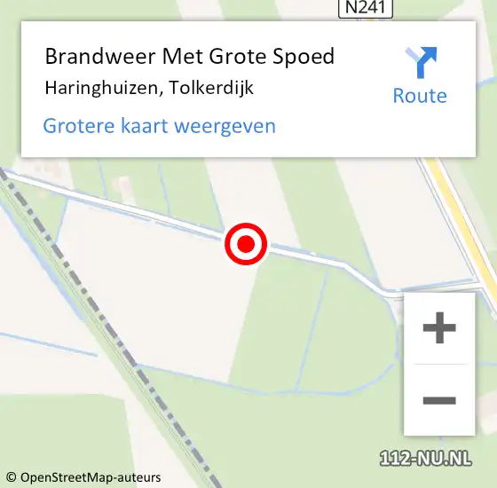 Locatie op kaart van de 112 melding: Brandweer Met Grote Spoed Naar Haringhuizen, Tolkerdijk op 6 april 2021 02:57