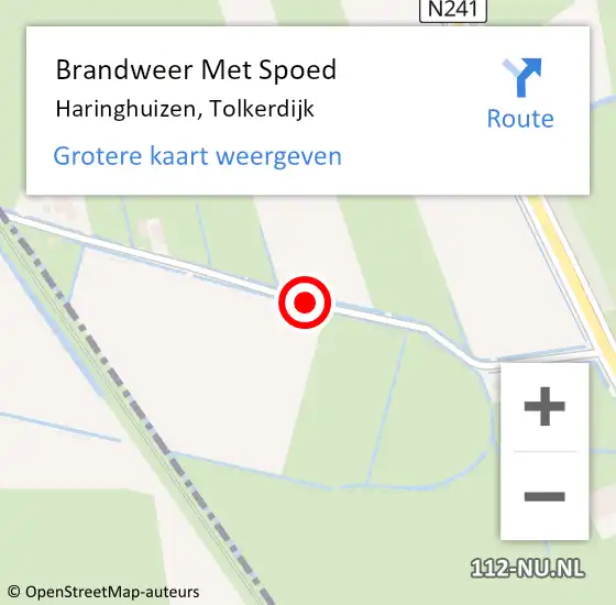 Locatie op kaart van de 112 melding: Brandweer Met Spoed Naar Haringhuizen, Tolkerdijk op 6 april 2021 05:29