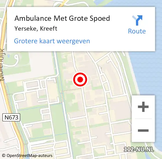 Locatie op kaart van de 112 melding: Ambulance Met Grote Spoed Naar Yerseke, Kreeft op 6 april 2021 10:36
