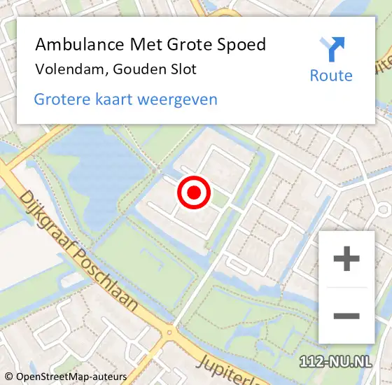 Locatie op kaart van de 112 melding: Ambulance Met Grote Spoed Naar Volendam, Gouden Slot op 6 april 2021 14:23