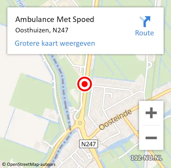 Locatie op kaart van de 112 melding: Ambulance Met Spoed Naar Oosthuizen, N247 op 6 april 2021 17:59