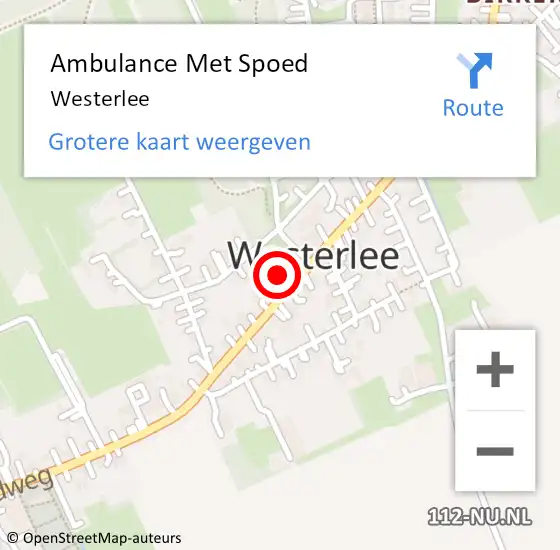 Locatie op kaart van de 112 melding: Ambulance Met Spoed Naar Westerlee op 6 april 2021 19:42