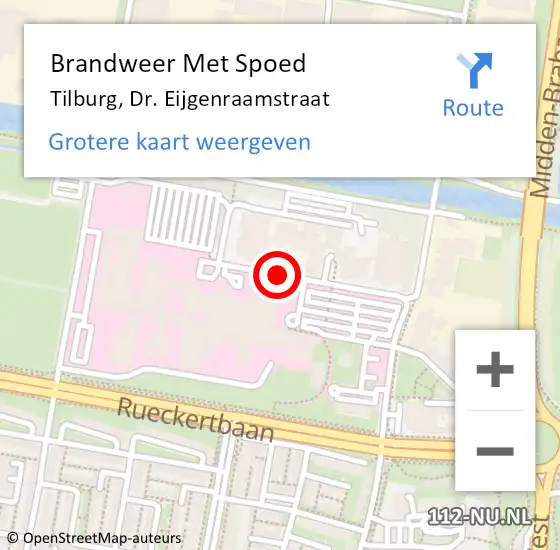 Locatie op kaart van de 112 melding: Brandweer Met Spoed Naar Tilburg, Dr. Eijgenraamstraat op 7 april 2021 08:26