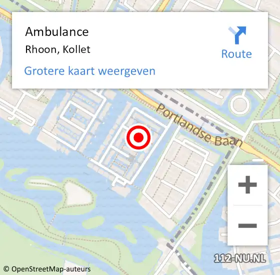 Locatie op kaart van de 112 melding: Ambulance Rhoon, Kollet op 7 april 2021 11:35