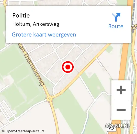 Locatie op kaart van de 112 melding: Politie Holtum, Ankersweg op 7 april 2021 21:50