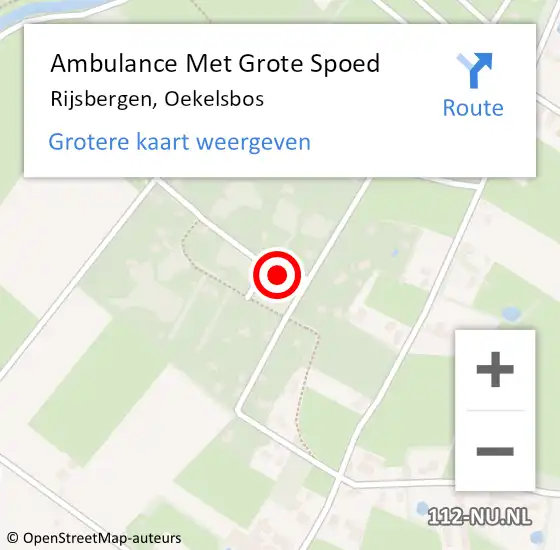 Locatie op kaart van de 112 melding: Ambulance Met Grote Spoed Naar Rijsbergen, Oekelsbos op 8 april 2021 11:44