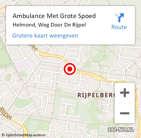 Locatie op kaart van de 112 melding: Ambulance Met Grote Spoed Naar Helmond, Weg Door De Rijpel op 8 april 2021 13:16