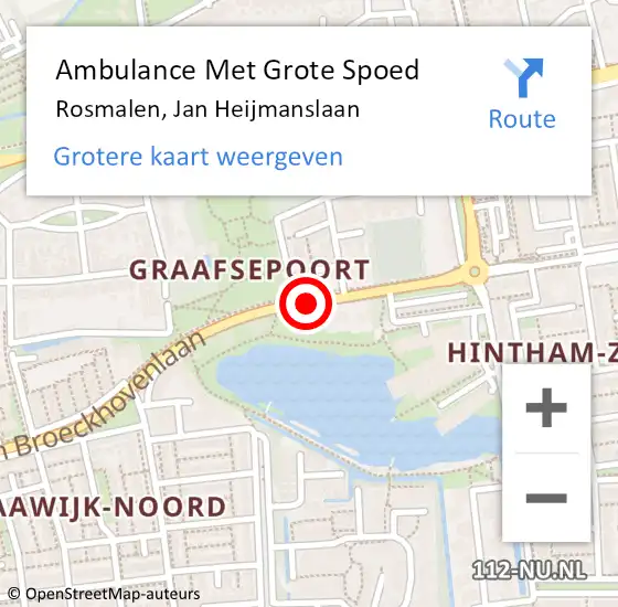 Locatie op kaart van de 112 melding: Ambulance Met Grote Spoed Naar Rosmalen, Jan Heijmanslaan op 8 april 2021 13:33