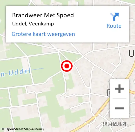 Locatie op kaart van de 112 melding: Brandweer Met Spoed Naar Uddel, Veenkamp op 8 april 2021 18:19