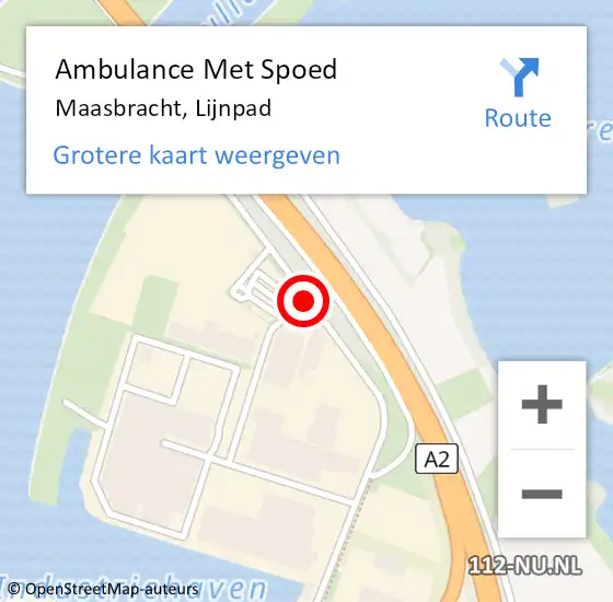 Locatie op kaart van de 112 melding: Ambulance Met Spoed Naar Maasbracht, Lijnpad op 9 april 2021 08:33