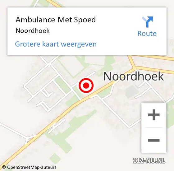 Locatie op kaart van de 112 melding: Ambulance Met Spoed Naar Noordhoek op 9 april 2021 18:39