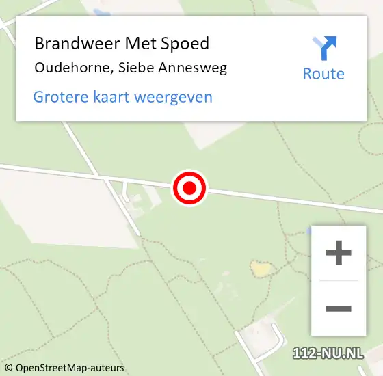 Locatie op kaart van de 112 melding: Brandweer Met Spoed Naar Oudehorne, Siebe Annesweg op 10 april 2021 08:35