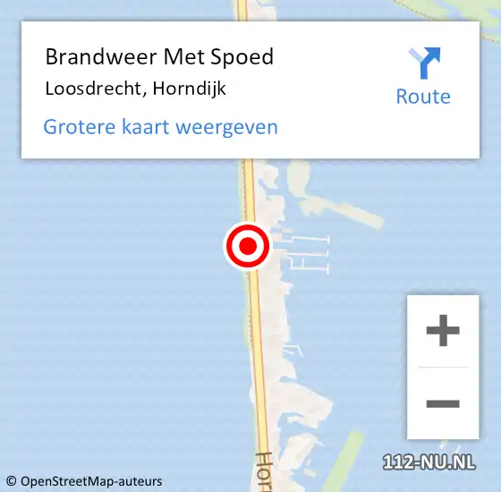 Locatie op kaart van de 112 melding: Brandweer Met Spoed Naar Loosdrecht, Horndijk op 11 april 2021 11:02