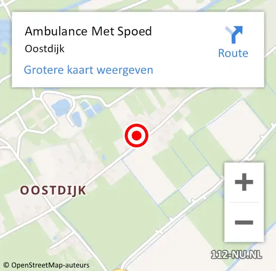Locatie op kaart van de 112 melding: Ambulance Met Spoed Naar Oostdijk op 11 april 2021 23:19