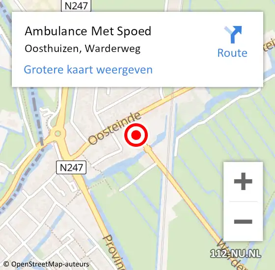 Locatie op kaart van de 112 melding: Ambulance Met Spoed Naar Oosthuizen, Warderweg op 12 april 2021 19:08