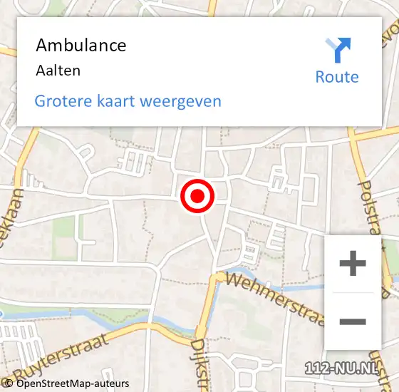 Locatie op kaart van de 112 melding: Ambulance Aalten op 13 april 2021 12:23