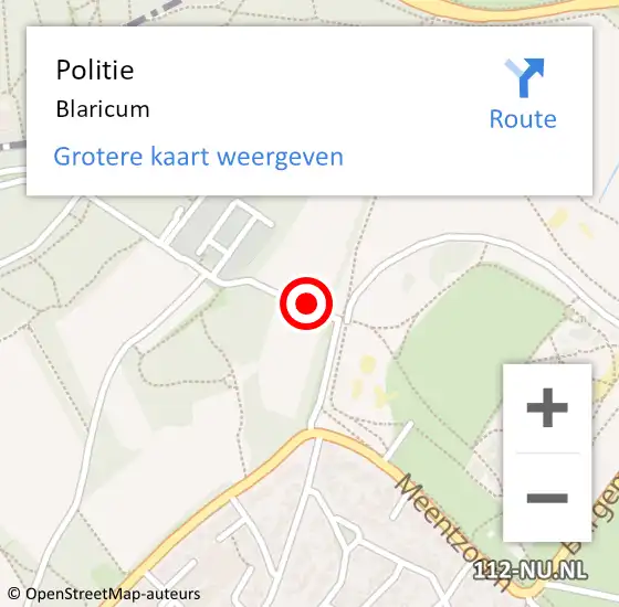 Locatie op kaart van de 112 melding: Politie Blaricum op 13 april 2021 18:24