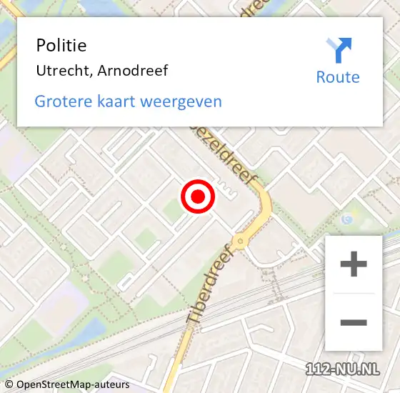 Locatie op kaart van de 112 melding: Politie Utrecht, Arnodreef op 13 april 2021 21:44