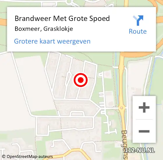 Locatie op kaart van de 112 melding: Brandweer Met Grote Spoed Naar Boxmeer, Grasklokje op 14 april 2021 09:07