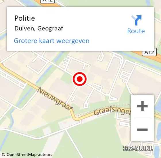 Locatie op kaart van de 112 melding: Politie Duiven, Geograaf op 15 april 2021 08:59