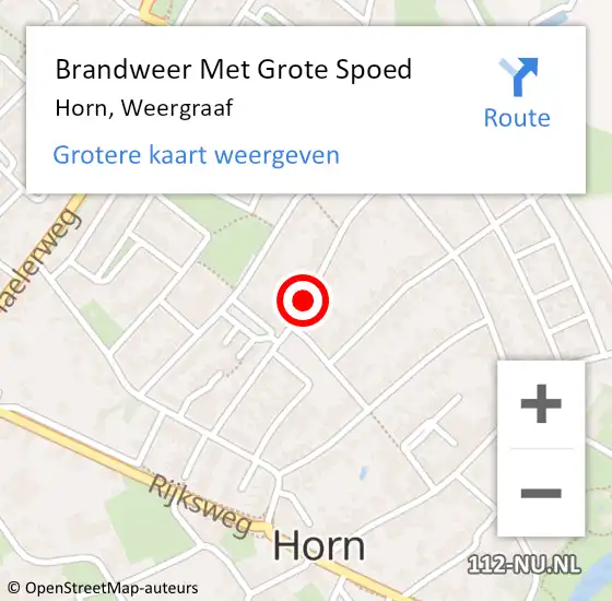 Locatie op kaart van de 112 melding: Brandweer Met Grote Spoed Naar Horn, Weergraaf op 15 april 2021 09:14