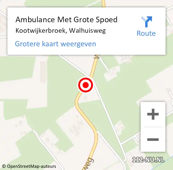 Locatie op kaart van de 112 melding: Ambulance Met Grote Spoed Naar Kootwijkerbroek, Walhuisweg op 15 april 2021 11:09