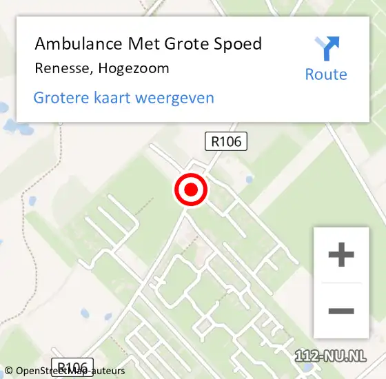 Locatie op kaart van de 112 melding: Ambulance Met Grote Spoed Naar Renesse, Hogezoom op 15 april 2021 15:16