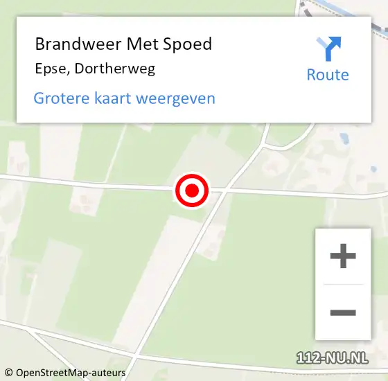 Locatie op kaart van de 112 melding: Brandweer Met Spoed Naar Epse, Dortherweg op 15 april 2021 17:39