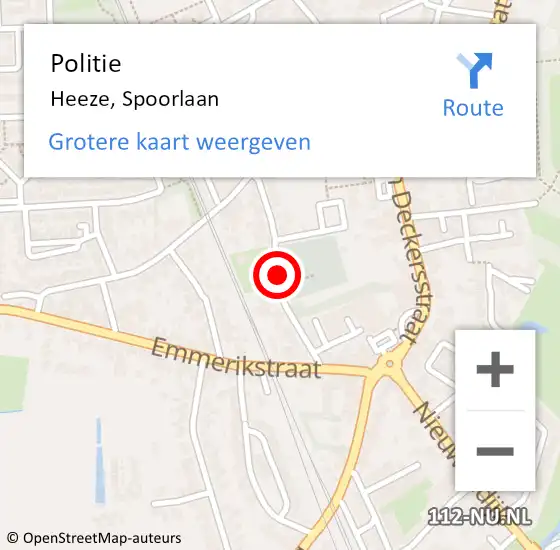 Locatie op kaart van de 112 melding: Politie Heeze, Spoorlaan op 15 april 2021 19:23