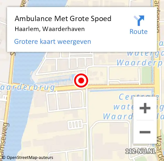 Locatie op kaart van de 112 melding: Ambulance Met Grote Spoed Naar Haarlem, Waarderhaven op 16 april 2021 02:53