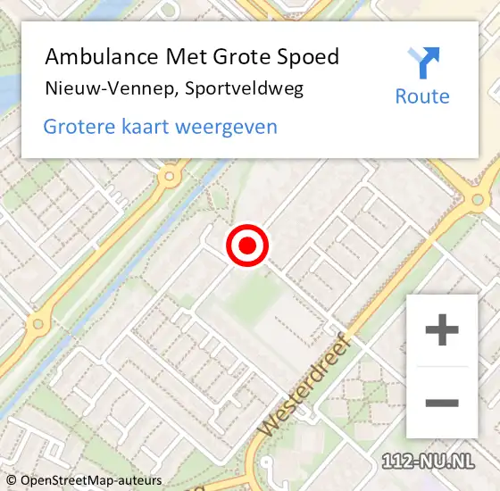 Locatie op kaart van de 112 melding: Ambulance Met Grote Spoed Naar Nieuw-Vennep, Sportveldweg op 16 april 2021 02:53