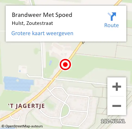 Locatie op kaart van de 112 melding: Brandweer Met Spoed Naar Hulst, Zoutestraat op 16 april 2021 08:50