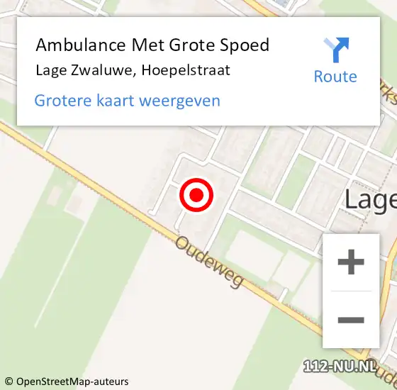 Locatie op kaart van de 112 melding: Ambulance Met Grote Spoed Naar Lage Zwaluwe, Hoepelstraat op 4 oktober 2013 12:13