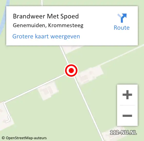 Locatie op kaart van de 112 melding: Brandweer Met Spoed Naar Genemuiden, Krommesteeg op 17 april 2021 10:22