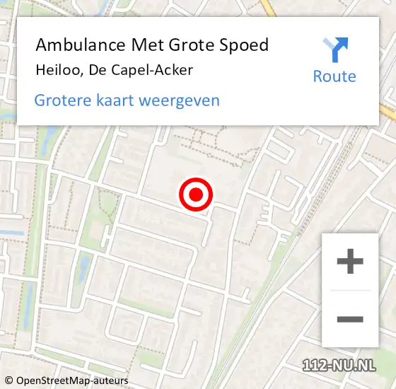 Locatie op kaart van de 112 melding: Ambulance Met Grote Spoed Naar Heiloo, De Capel-Acker op 17 april 2021 10:50