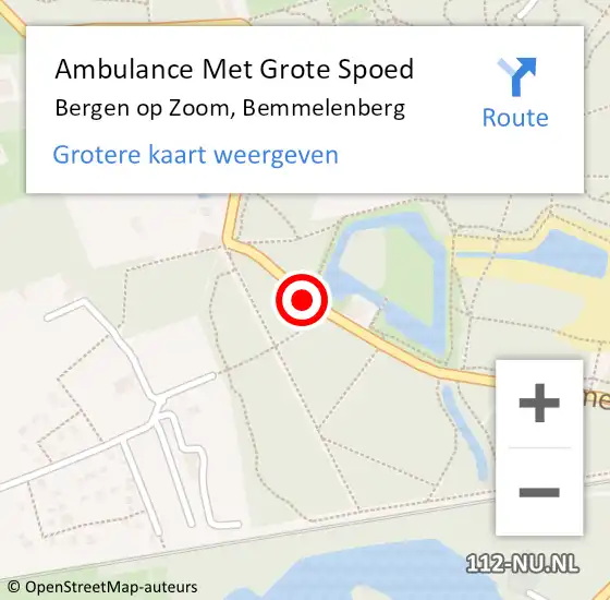 Locatie op kaart van de 112 melding: Ambulance Met Grote Spoed Naar Bergen op Zoom, Bemmelenberg op 18 april 2021 11:37