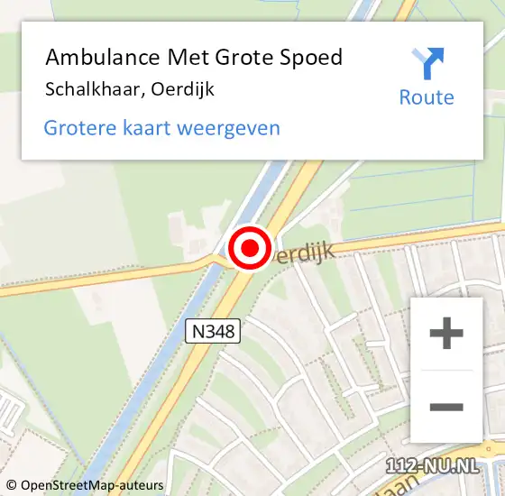 Locatie op kaart van de 112 melding: Ambulance Met Grote Spoed Naar Schalkhaar, Oerdijk op 19 april 2021 05:47