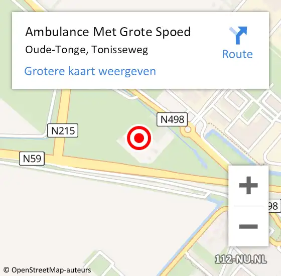 Locatie op kaart van de 112 melding: Ambulance Met Grote Spoed Naar Oude-Tonge, Tonisseweg op 19 april 2021 15:18