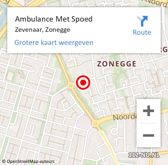 Locatie op kaart van de 112 melding: Ambulance Met Spoed Naar Zevenaar, Zonegge op 20 april 2021 09:02