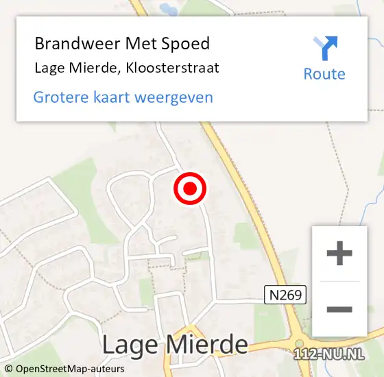 Locatie op kaart van de 112 melding: Brandweer Met Spoed Naar Lage Mierde, Kloosterstraat op 20 april 2021 10:49