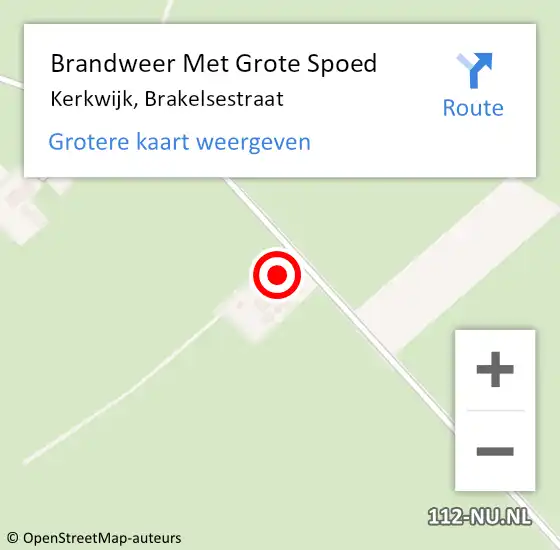 Locatie op kaart van de 112 melding: Brandweer Met Grote Spoed Naar Kerkwijk, Brakelsestraat op 20 april 2021 14:46