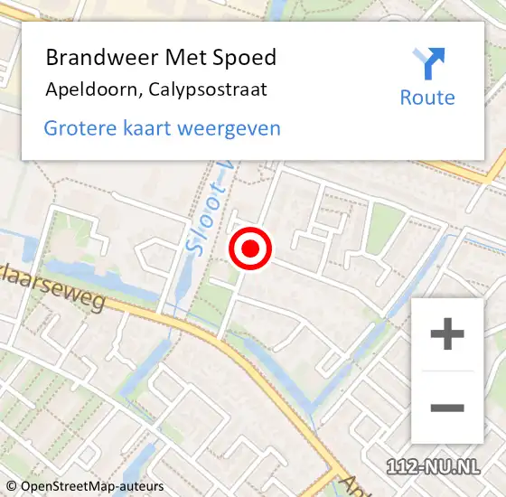 Locatie op kaart van de 112 melding: Brandweer Met Spoed Naar Apeldoorn, Calypsostraat op 21 april 2021 03:49