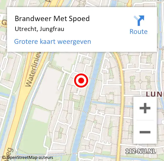 Locatie op kaart van de 112 melding: Brandweer Met Spoed Naar Utrecht, Jungfrau op 21 april 2021 07:23