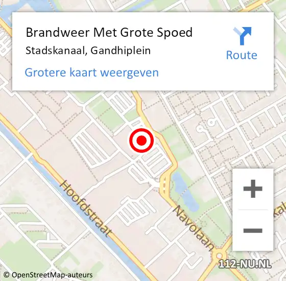 Locatie op kaart van de 112 melding: Brandweer Met Grote Spoed Naar Stadskanaal, Gandhiplein op 21 april 2021 11:35