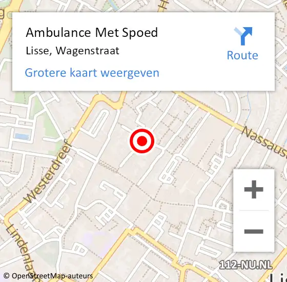 Locatie op kaart van de 112 melding: Ambulance Met Spoed Naar Lisse, Wagenstraat op 21 april 2021 13:50