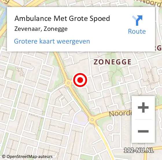 Locatie op kaart van de 112 melding: Ambulance Met Grote Spoed Naar Zevenaar, Zonegge op 22 april 2021 14:32